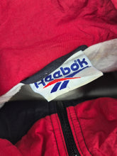 Load image into Gallery viewer, Vintage 90s Reebok Track Top M made in Indonesia Black Red White Purple
