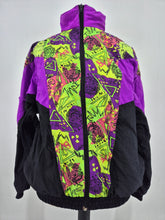 Load image into Gallery viewer, Vintage 80s Funky Track Top XL Festival Colourful
