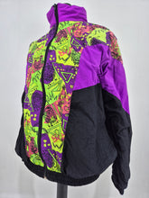 Load image into Gallery viewer, Vintage 80s Funky Track Top XL Festival Colourful

