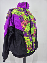 Load image into Gallery viewer, Vintage 80s Funky Track Top XL Festival Colourful
