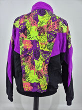 Load image into Gallery viewer, Vintage 80s Funky Track Top XL Festival Colourful
