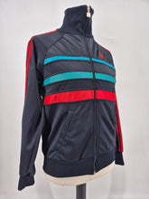Load image into Gallery viewer, adidas Originals First Vintage Track Top M 174 Black Turquoise Red made in England
