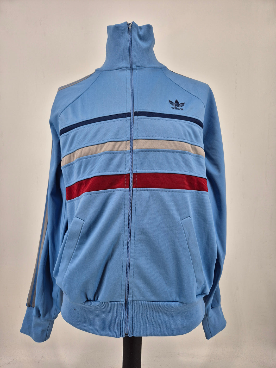 adidas Originals First Vintage Track Top D7 186 L Navy Blue Navy Silver Red made in France