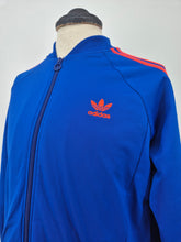 Load image into Gallery viewer, 2014 adidas Originals Dublin SST track top L Blue Orange
