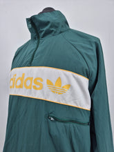 Load image into Gallery viewer, 2023 adidas Originals Linear Logo Windbreaker Dark Green Yellow WB OH
