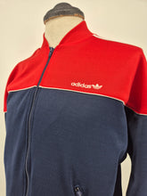 Load image into Gallery viewer, Vintage 80s adidas Originals Track Top S Navy Red White
