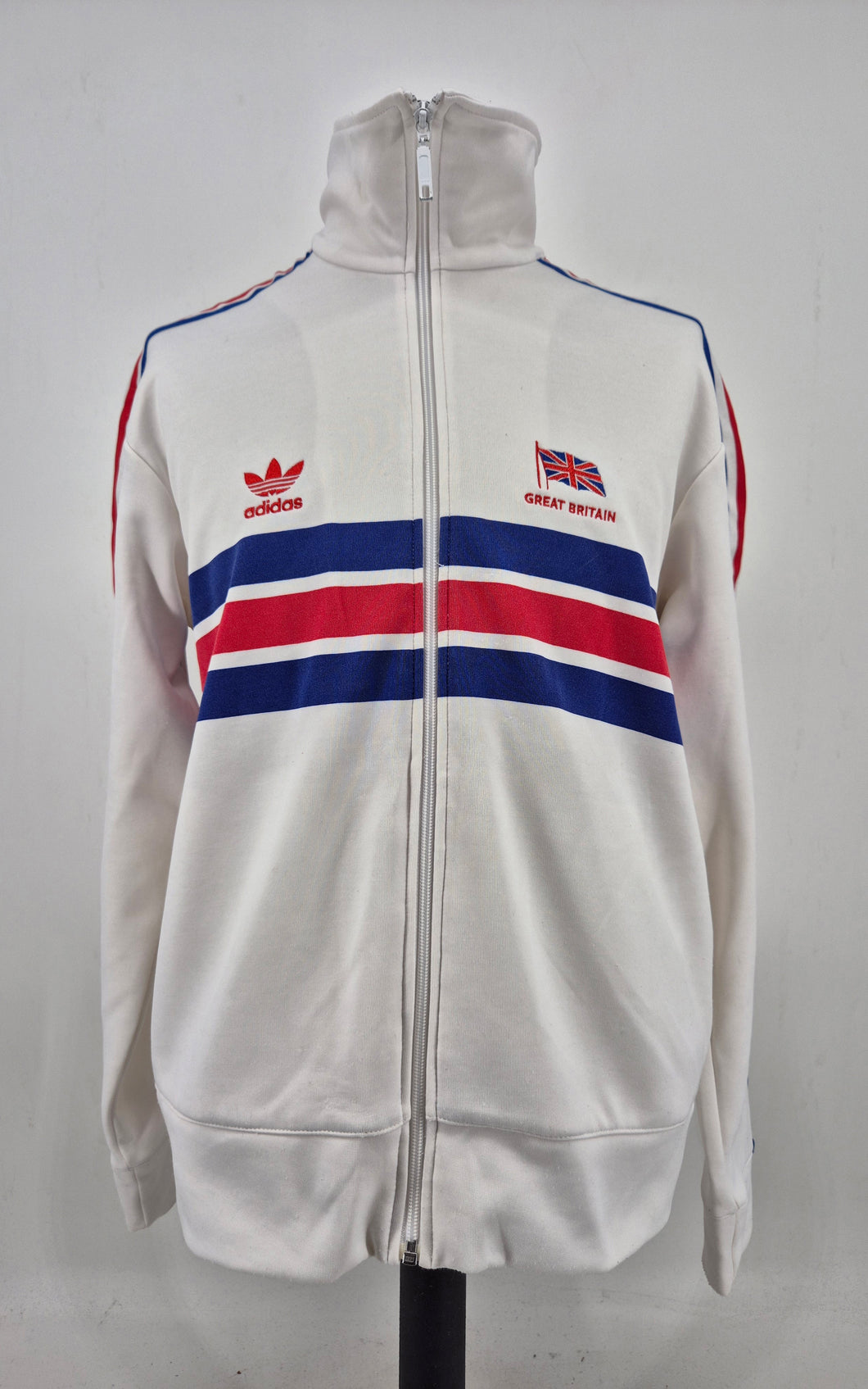 2004 adidas Originals 80s Heritage Great Britain Track Top L White Red Blue
