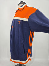 Load image into Gallery viewer, Vintage 80s adidas Originals Button Up Heavy Overshirt M Navy Orange made in Malaysia
