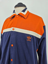 Load image into Gallery viewer, Vintage 80s adidas Originals Button Up Heavy Overshirt M Navy Orange made in Malaysia
