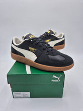 Load image into Gallery viewer, BNIB Puma Palermo Premium Leather Trainers Black White 8 8.5 9 10

