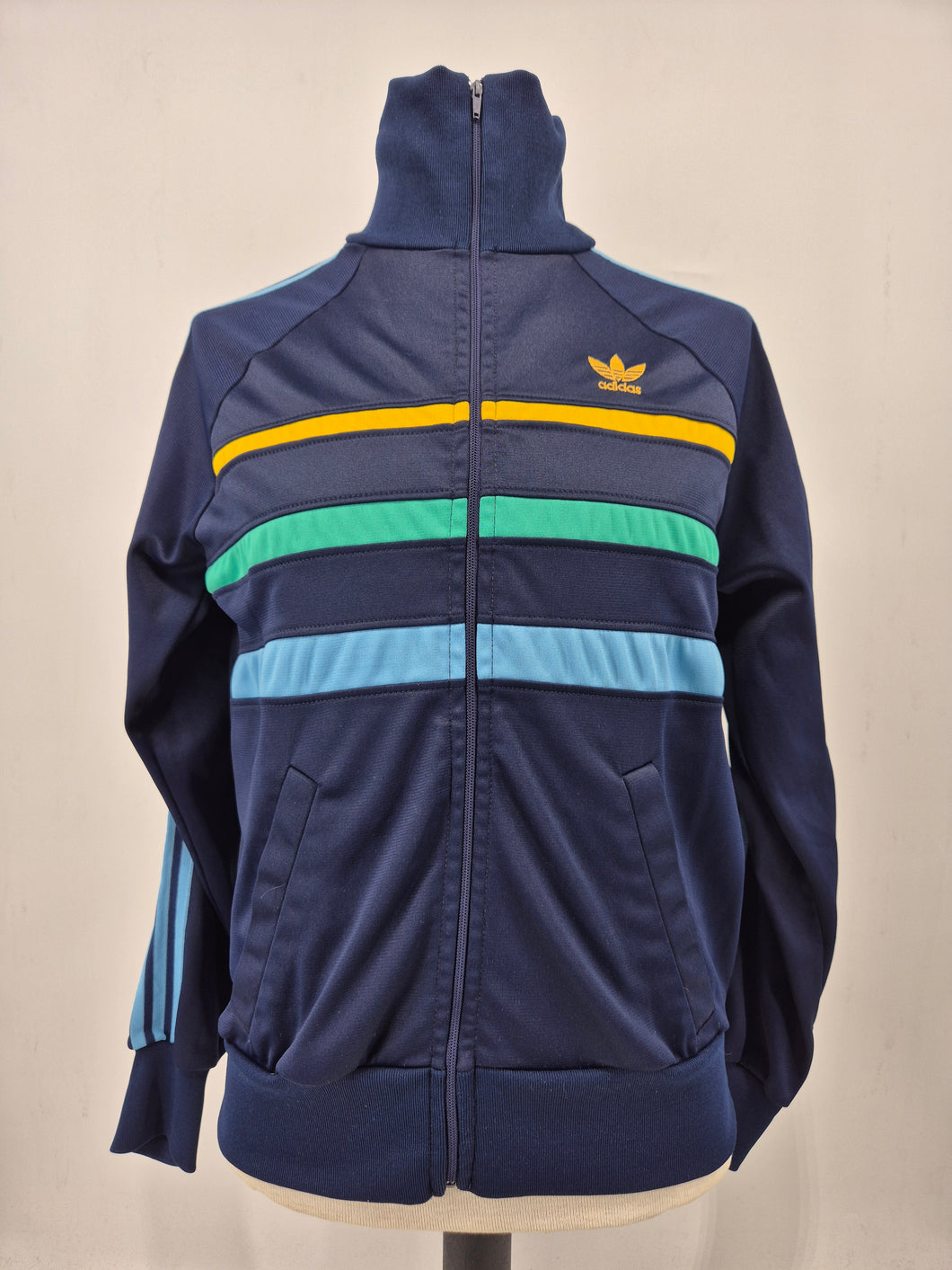 adidas Originals First Vintage Track Top D6 180 M Navy Blue Green Yellow made in France