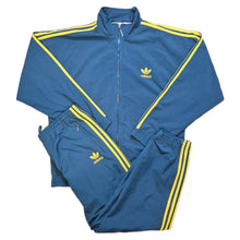 Load image into Gallery viewer, Vintage adidas Originals Firebird Full Tracksuit D7 XL Blue Yellow
