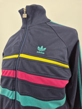 Load image into Gallery viewer, adidas Originals First Vintage Track Top M 38/40 Navy Yellow Pink Turquoise made in Macau
