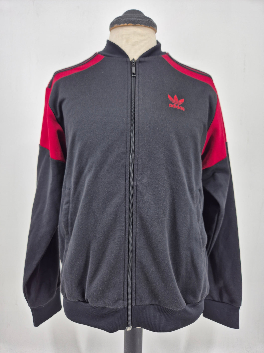 2004 adidas Originals SST Vintage Track Top M Black Red