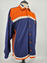 Load image into Gallery viewer, Vintage 80s adidas Originals Button Up Heavy Overshirt M Navy Orange made in Malaysia
