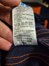 Load image into Gallery viewer, Vintage 80s adidas Originals Button Up Heavy Overshirt M Navy Orange made in Malaysia
