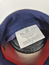 Load image into Gallery viewer, Vintage 80s adidas Originals Button Up Heavy Overshirt M Navy Orange made in Malaysia
