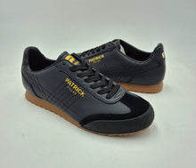 Load image into Gallery viewer, BNIB Patrick Villian Leather Trainers Black Gold 9 9.5
