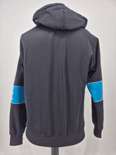 Load image into Gallery viewer, 90s vintage adidas Originals Trefoil Firebird 3/4 Hooded Zip Pullover S Black Blue
