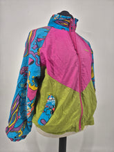 Load image into Gallery viewer, Vintage 80s Funky Track Top L Festival Colourful
