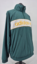 Load image into Gallery viewer, 2023 adidas Originals Linear Logo Windbreaker Dark Green Yellow WB OH
