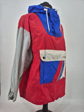 Load image into Gallery viewer, Vintage K-Way Overhead Windbreaker M Red Blue Grey OH WB
