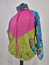 Load image into Gallery viewer, Vintage 80s Funky Track Top L Festival Colourful

