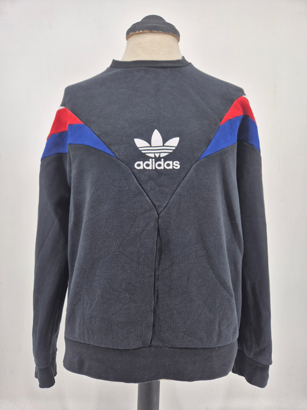 2017 adidas Originals Neva Crew Sweatshirt L Black White Red Blue