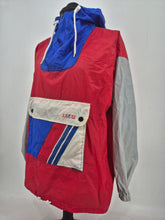 Load image into Gallery viewer, Vintage K-Way Overhead Windbreaker M Red Blue Grey OH WB
