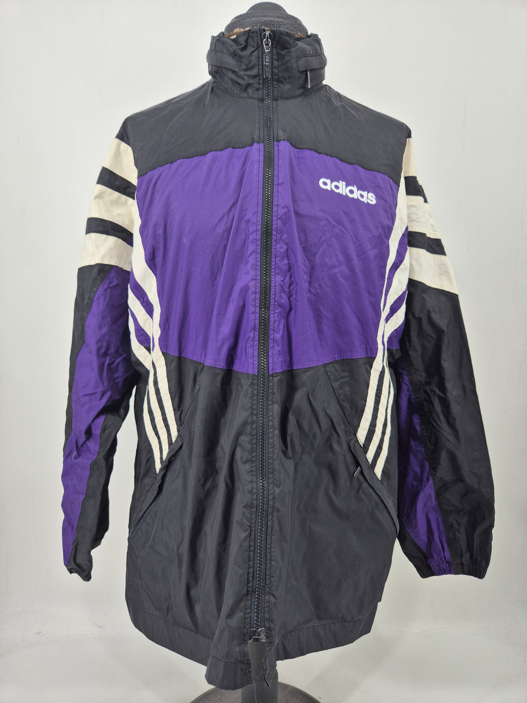 Vintage adidas Equipment WB Jacket D8 XL Purple Black White