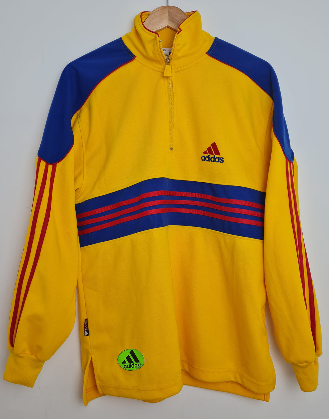 Vintage 90's adidas Yellow 3/4 Zip Pullover L/XL D9