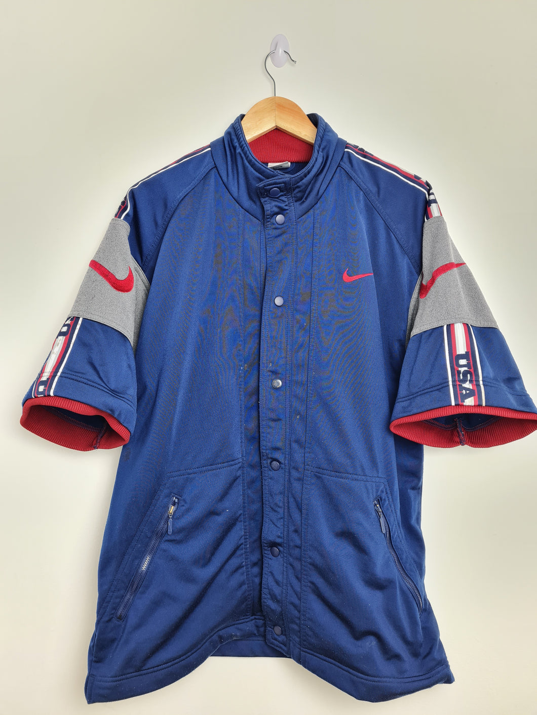 Nike USA 90's basketball warm up popper track top L Large