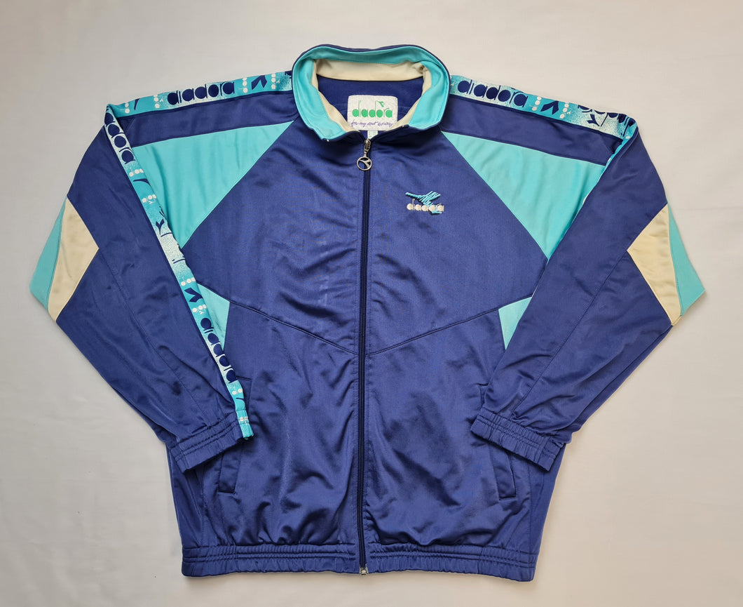 Diadora Track Top Blue White Blue L/XL