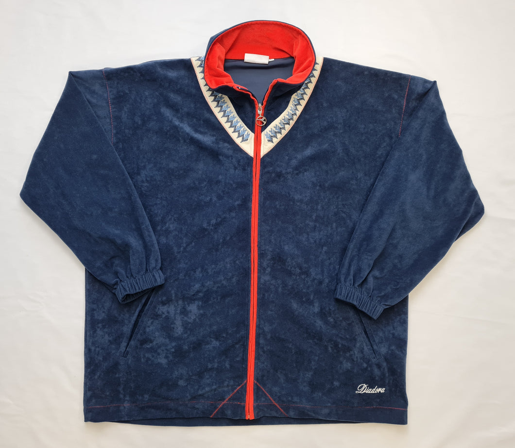 Womens Diadora Fleece Track Top Blue  Blue L