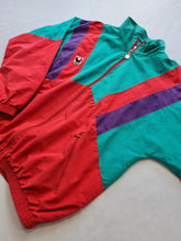 Load image into Gallery viewer, 90s vintage uhlsport track top green/red/purple M/L

