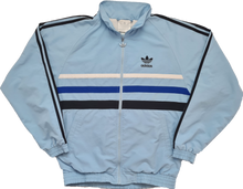 Load image into Gallery viewer, Vintage adidas First Track Top S/M 90s Blue black White
