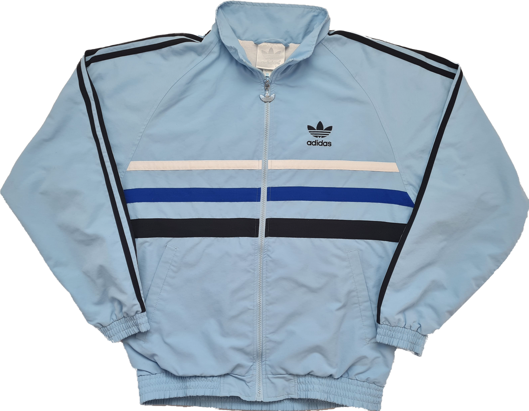 Vintage adidas First Track Top S/M 90s Blue black White