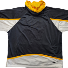 Load image into Gallery viewer, Vintage Nike Spellout Hooded Track Top XL Black Yellow
