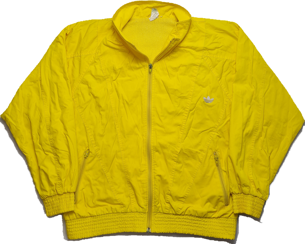 Vintage 90s adidas Lightweight Jacket Yellow L made in China
