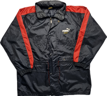 Load image into Gallery viewer, 90s Vintage Puma King Raincoat M/L Black Red
