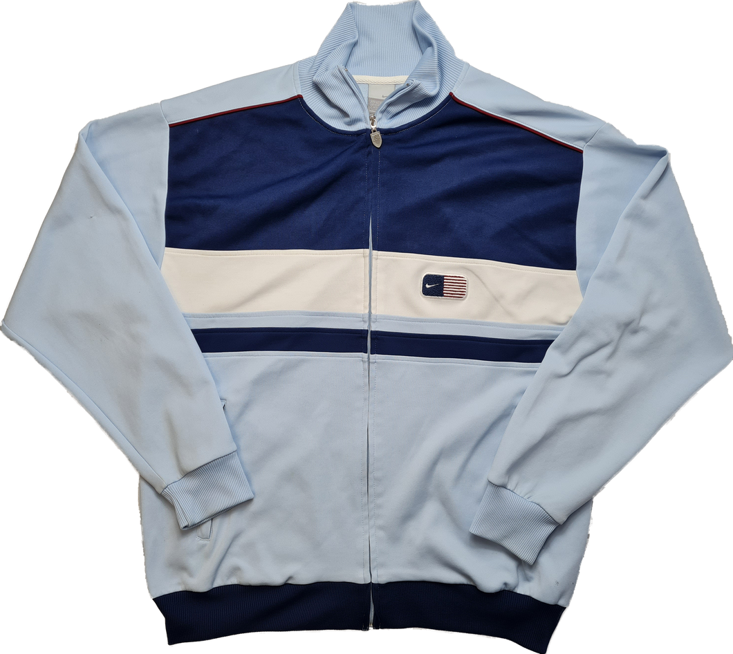 Vintage Nike USA Track Top Navy White Blue XL