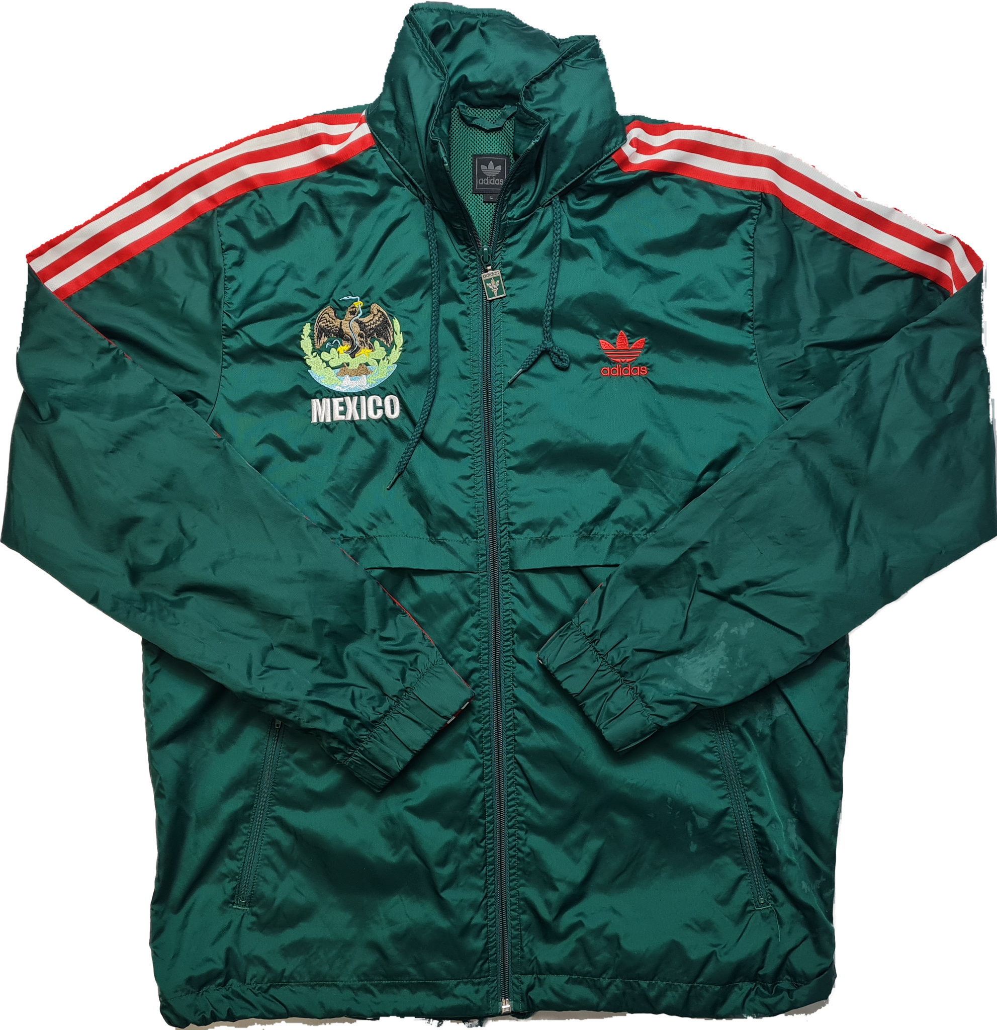 adidas Originals Mexico 2008 Olympics Green vintage track top WB Large