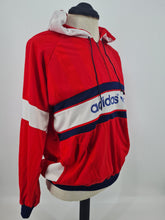Load image into Gallery viewer, West German Vintage adidas Oiginals New York 3/4 Zip Pullover M/L Red White Navy
