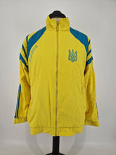 Load image into Gallery viewer, Vintage 90s adidas Ukraine Olympic Training Track Top Yellow Blue L - XL
