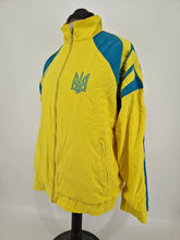 Load image into Gallery viewer, Vintage 90s adidas Ukraine Olympic Training Track Top Yellow Blue L - XL

