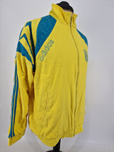 Load image into Gallery viewer, Vintage 90s adidas Ukraine Olympic Training Track Top Yellow Blue L - XL
